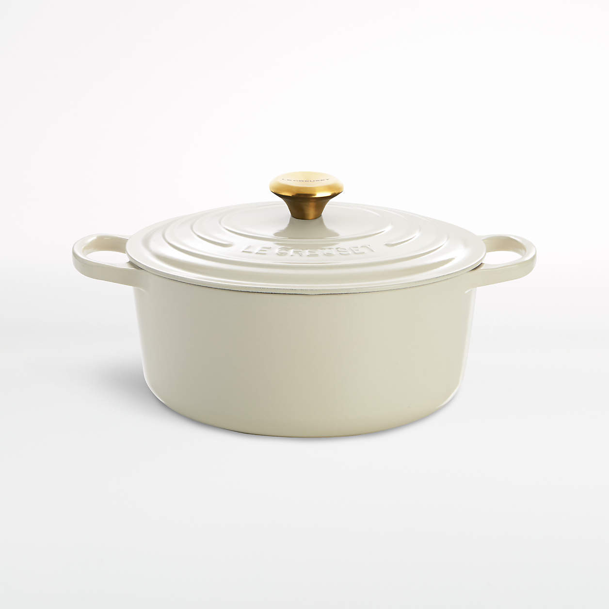 Le Creuset Signature 5.5 qt. Round Cream Dutch Oven with Lid + Reviews | Crate and Barrel | Crate & Barrel