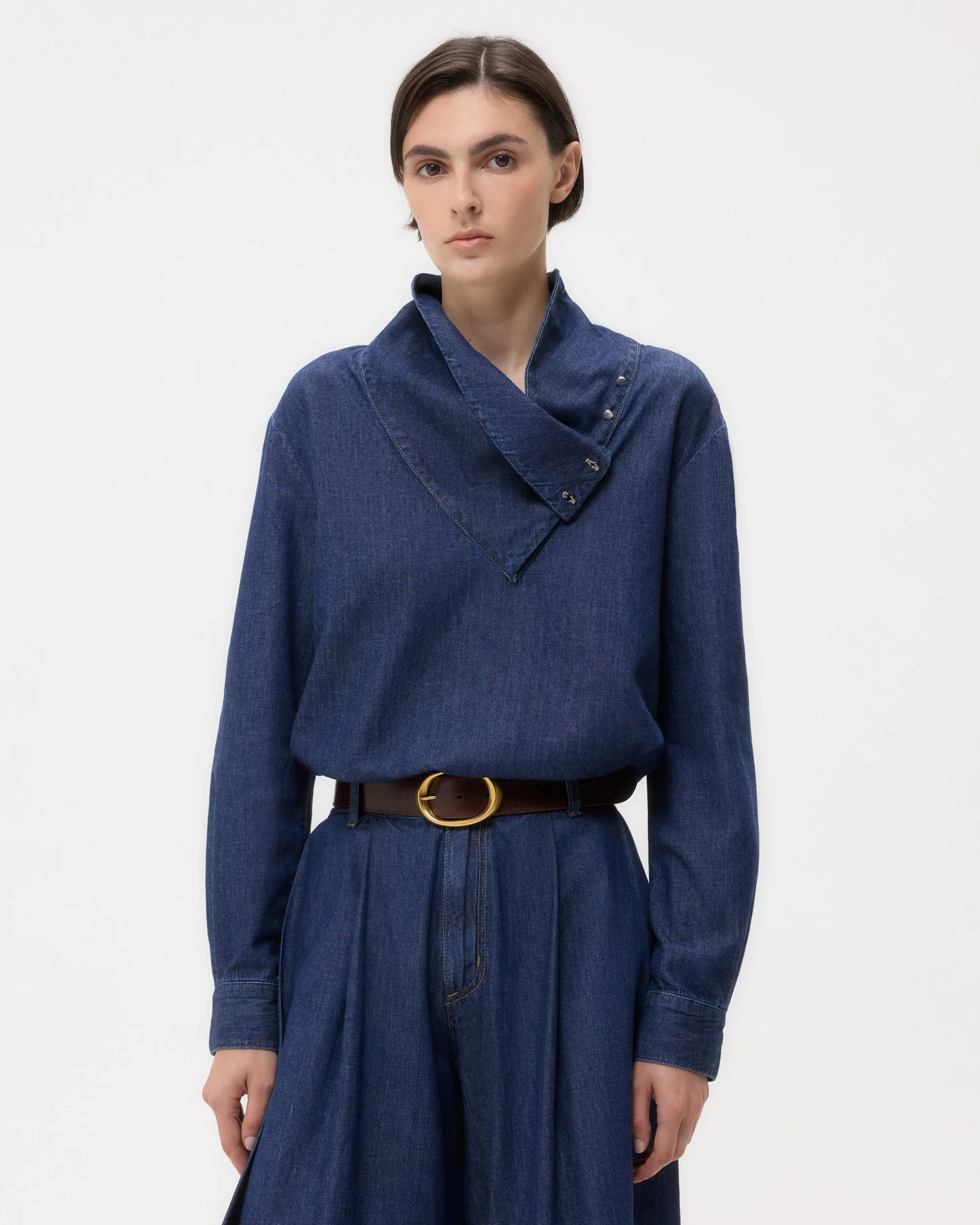 My Maria Top in Shirting Denim | TWP