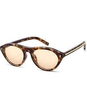 COASION Retro Oval Cat Eye Sunglasses - Small Face Trendy Narrow Frame Shades for Women | Amazon (US)
