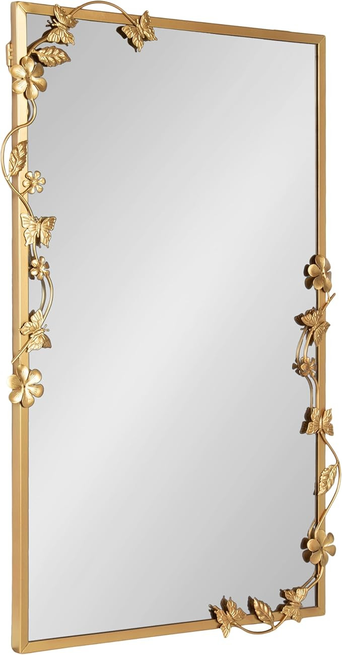Kate and Laurel Rosella Modern Ornate Rectangle Wall Mirror, 20 x 30, Gold, Decorative Rectangula... | Amazon (US)