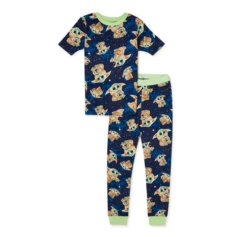 Star Wars The Mandalorian Boys Baby Yoda Short Sleeve Top and Pants, 2-Piece Pajama Set, Sizes 4-... | Walmart (US)