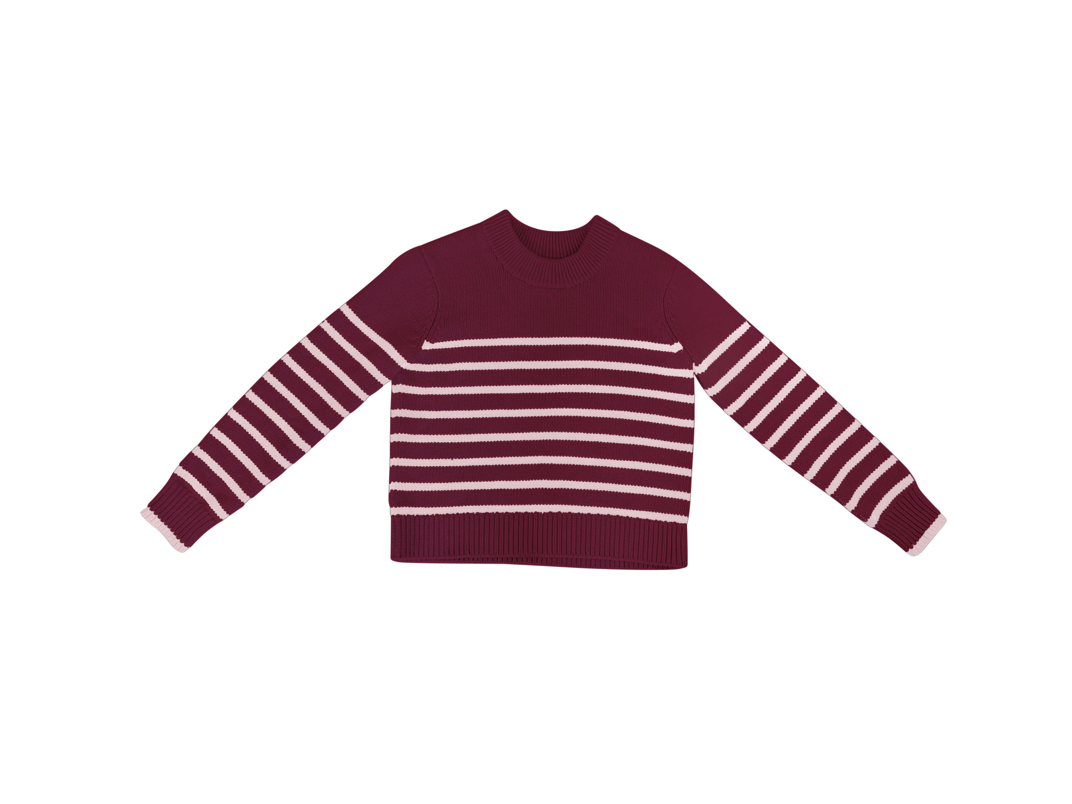 Burgundy Blush Stripe Sweater | tutto