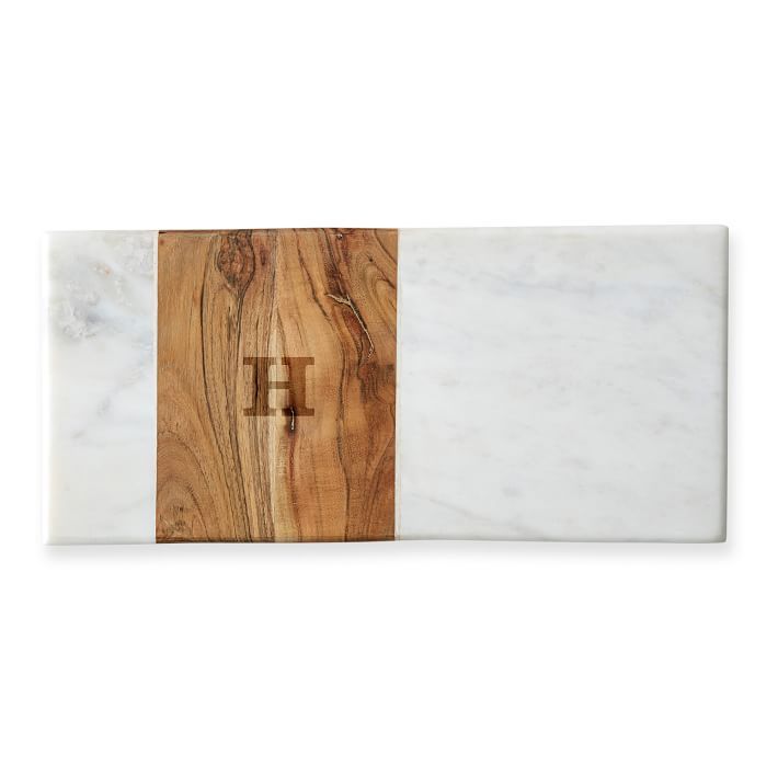 Wood and Marble Cheese Board, Rectangle, Acacia | Mark and Graham