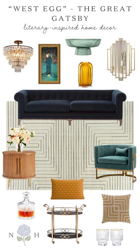 Literary Inspired Home Decor: “West Egg” from The Great Gatsby. If you’re a fan of the Art Deco era, this one’s for you! 

#LTKhome