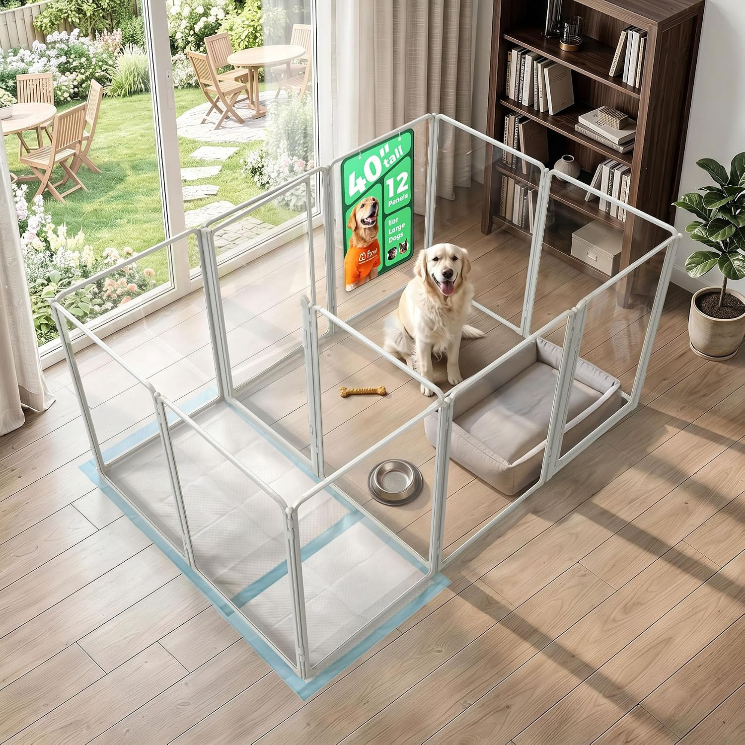 FXW AuraSpace Pro Clear Acrylic Indoor Dog Playpen, 40" H, 12 Panels | Amazon (US)