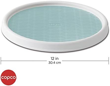 Copco 5234754 Non-Skid Pantry Cabinet Lazy Susan Turntable, 12-Inch, White/Aqua | Amazon (US)