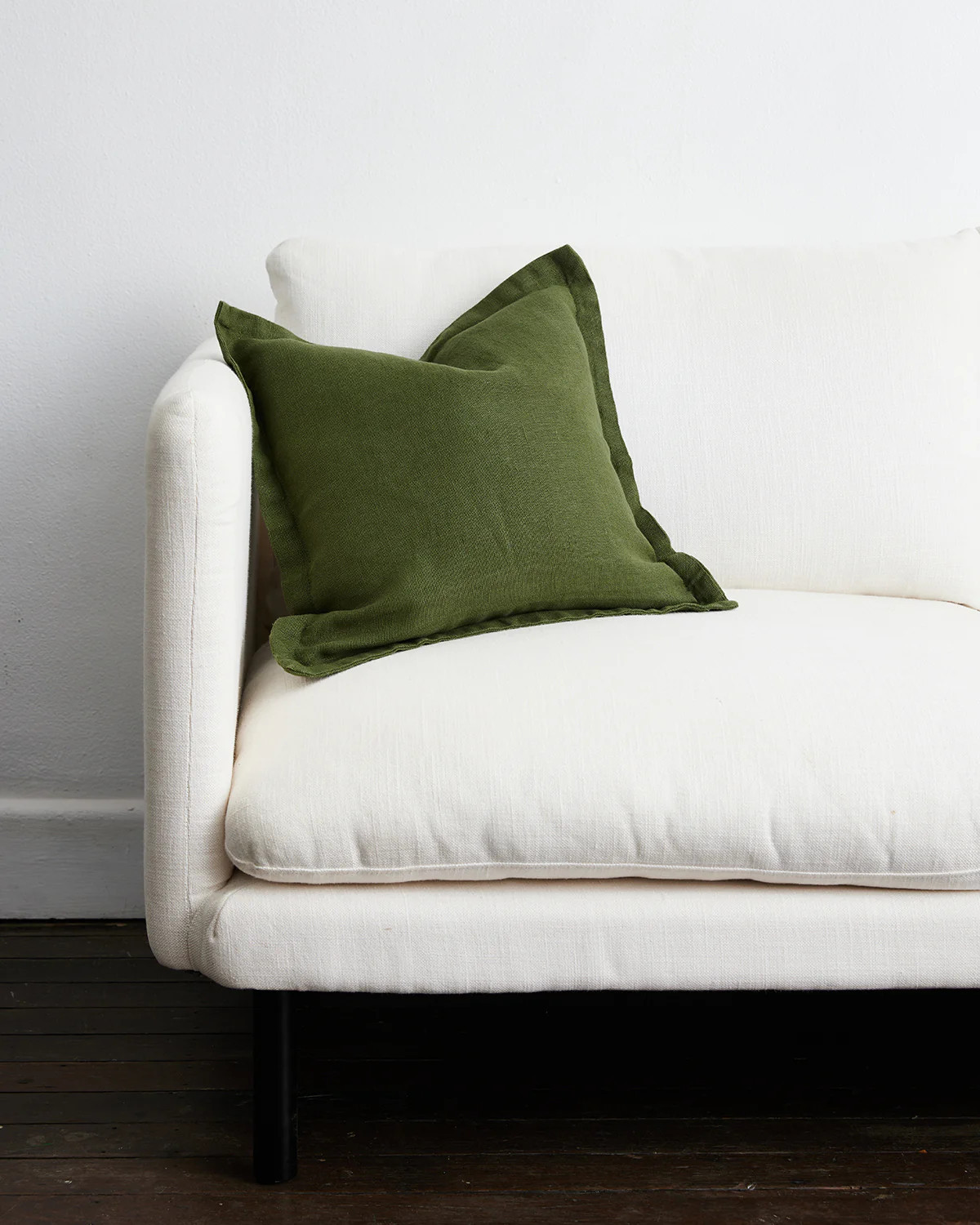 Olive 100% French Flax Linen Cushion Cover | Bedthreads AU