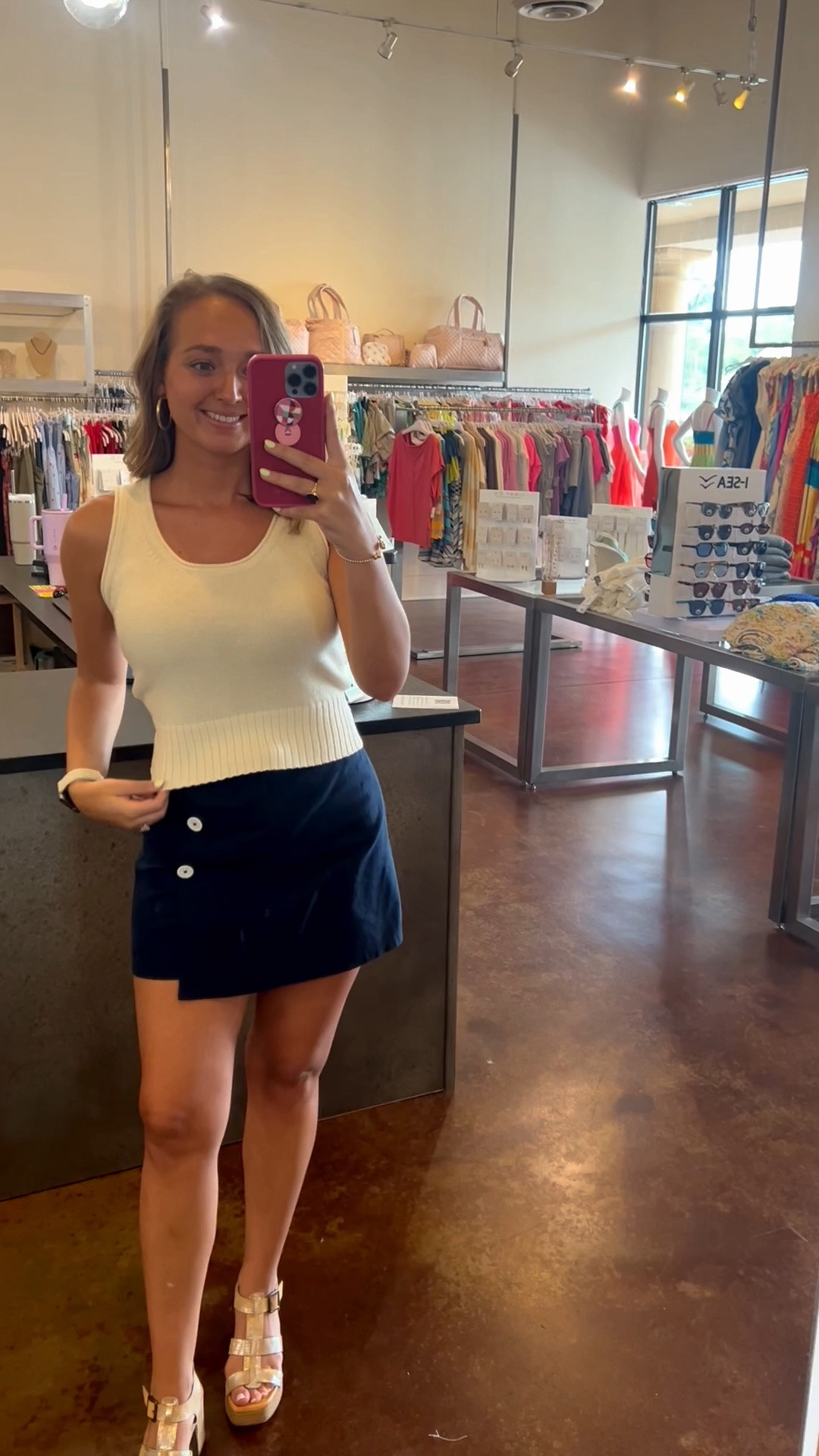 loving this sleeveless cream sweater tank & navy skort from @lillap so cute and chic for summer and even for the 4th of July! #lillapclothing #lillap

#LTKootd #LTKSeasonal #LTKTravel