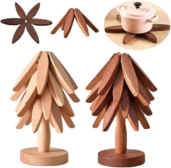Wooden Trivets for Hot Dishes, Wooden Tree Coasters, Viral Tree Coasters, Wooden Tree Shape Trive... | Amazon (US)