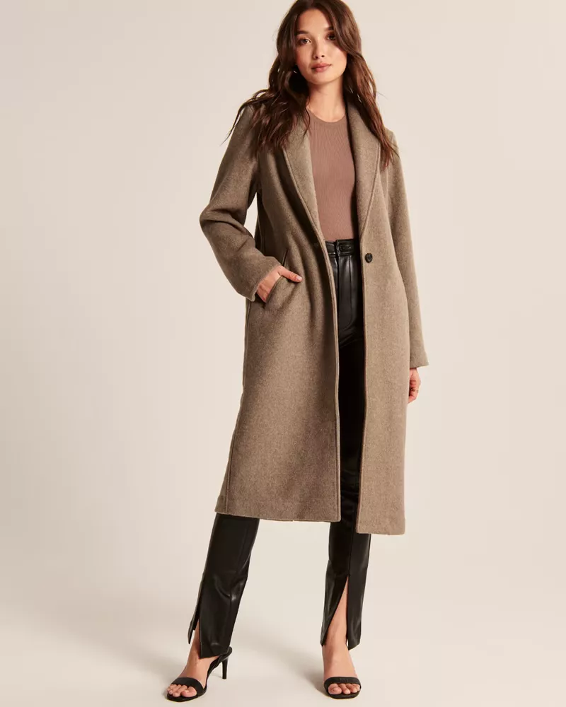 Abercrombie & Fitch Women's Elevated Double Cloth Trench Coat