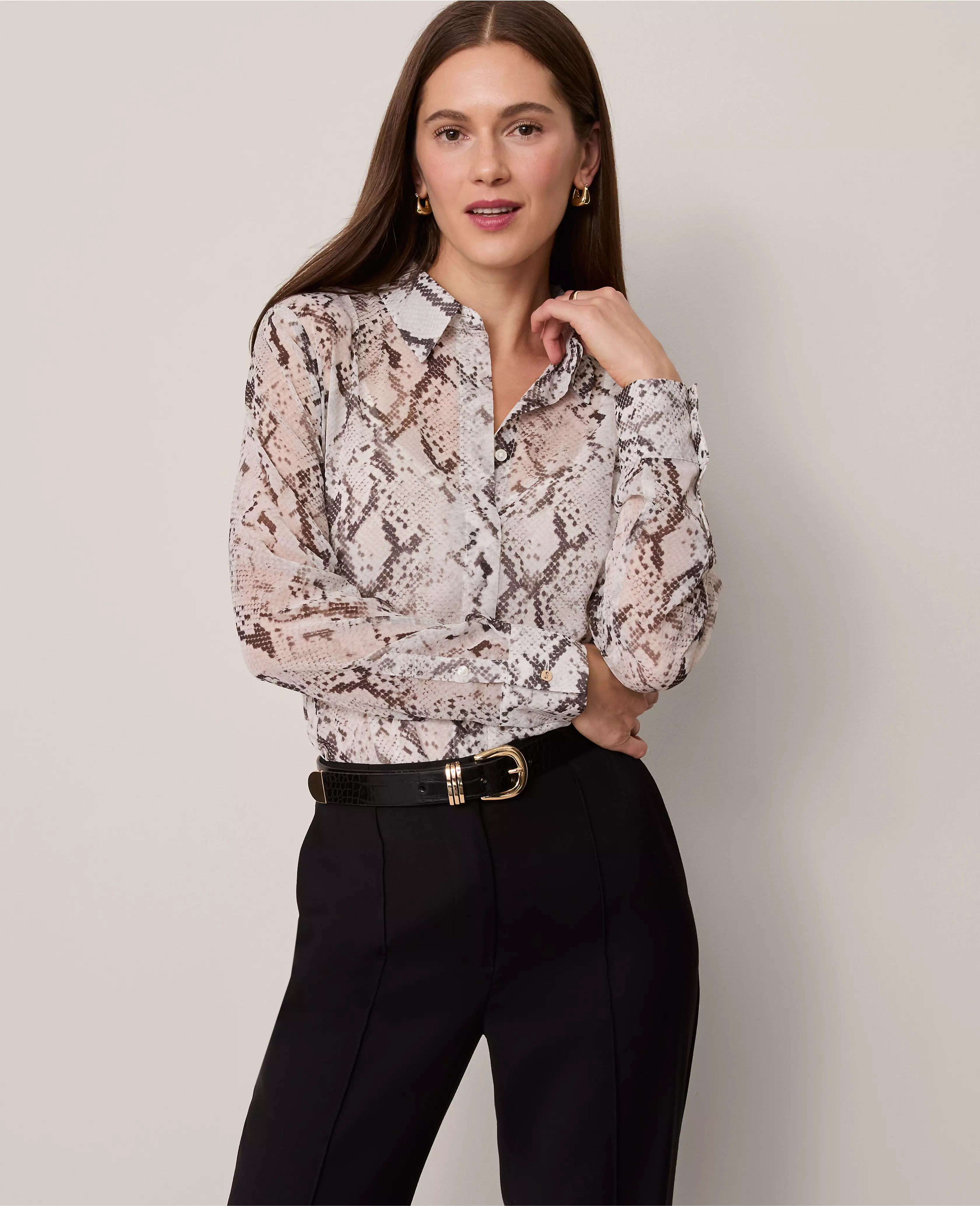 Snake Print Essential Shirt | Ann Taylor