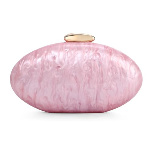 Fecialy Acrylic Shell Clutch Purses for Women Marble Evening Bag Trendy Metallic Acrylic Handbag for Wedding Party | Amazon (US)
