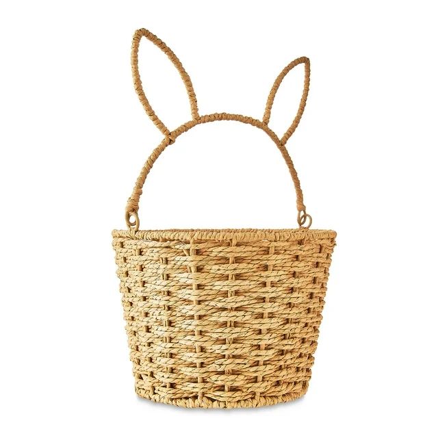 Easter Natural Paper Rope Basket with Bunny Ears, by Way To Celebrate - Walmart.com | Walmart (US)