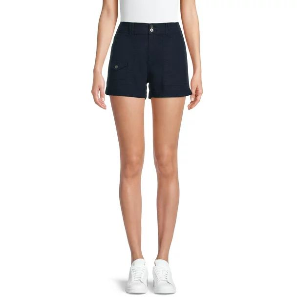 Time and Tru Women's Roll Cuff Utility Shorts - Walmart.com | Walmart (US)