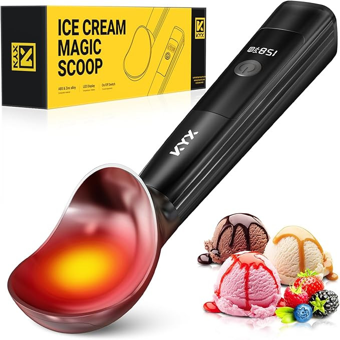 KYX Heated Ice Cream Scoop Rechargeable, Electric Ice Cream Scoop with 3-Level Heat 95-158°F, LE... | Amazon (US)