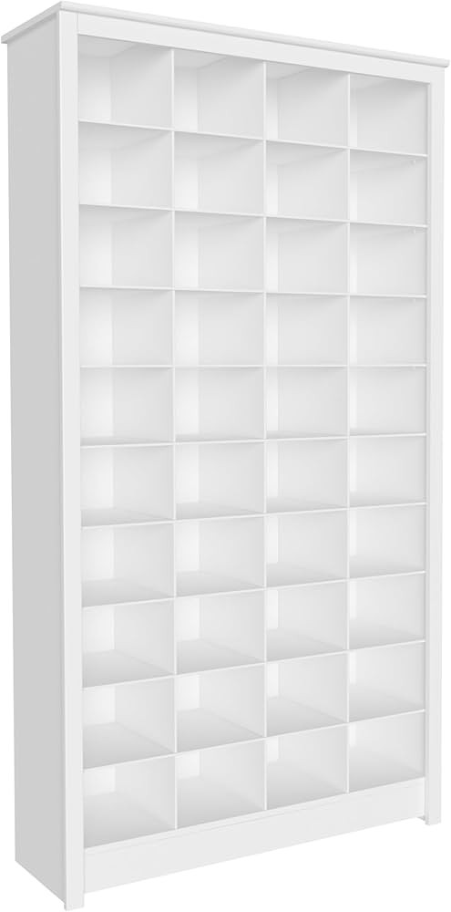 Prepac White Tall Storage Cabinet, Shoe Cabinet, Cube Storage Organizer with 40 Shoe Cubbies 13" ... | Amazon (US)