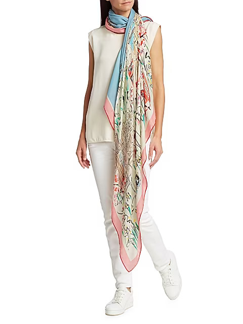 The Square Cashmere & Silk Stole | Saks Fifth Avenue