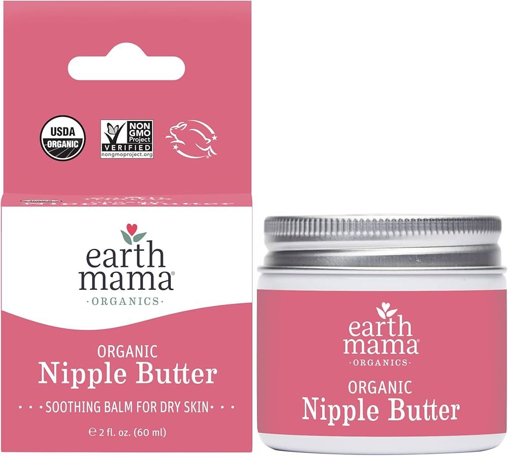 Organic Nipple Butter Breastfeeding Cream by Earth Mama | Lanolin-free, Safe for Nursing & Dry Sk... | Amazon (US)