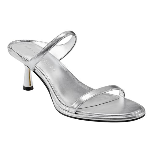 Marc Fisher LTD Women's Alonde Heeled Sandal, Silver Leather 040, 9.5 | Amazon (US)