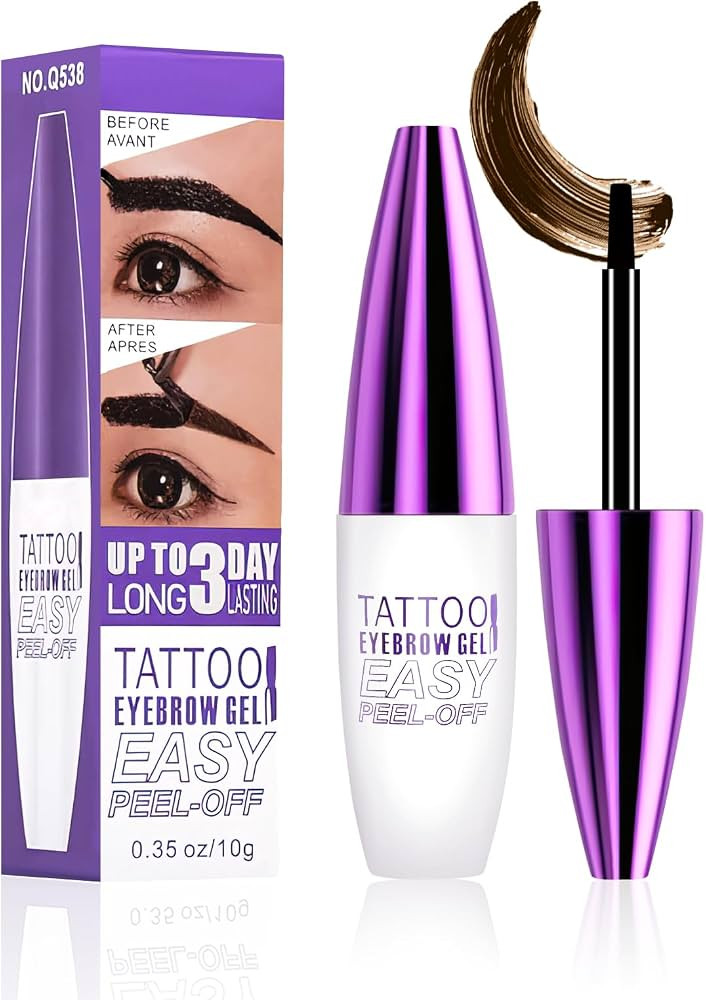 Peel Off Eyebrow Gel - Easy Peel Off Eyebrow Brow Tattoo Makeup, No Smudge, Waterproof and Easy t... | Amazon (US)
