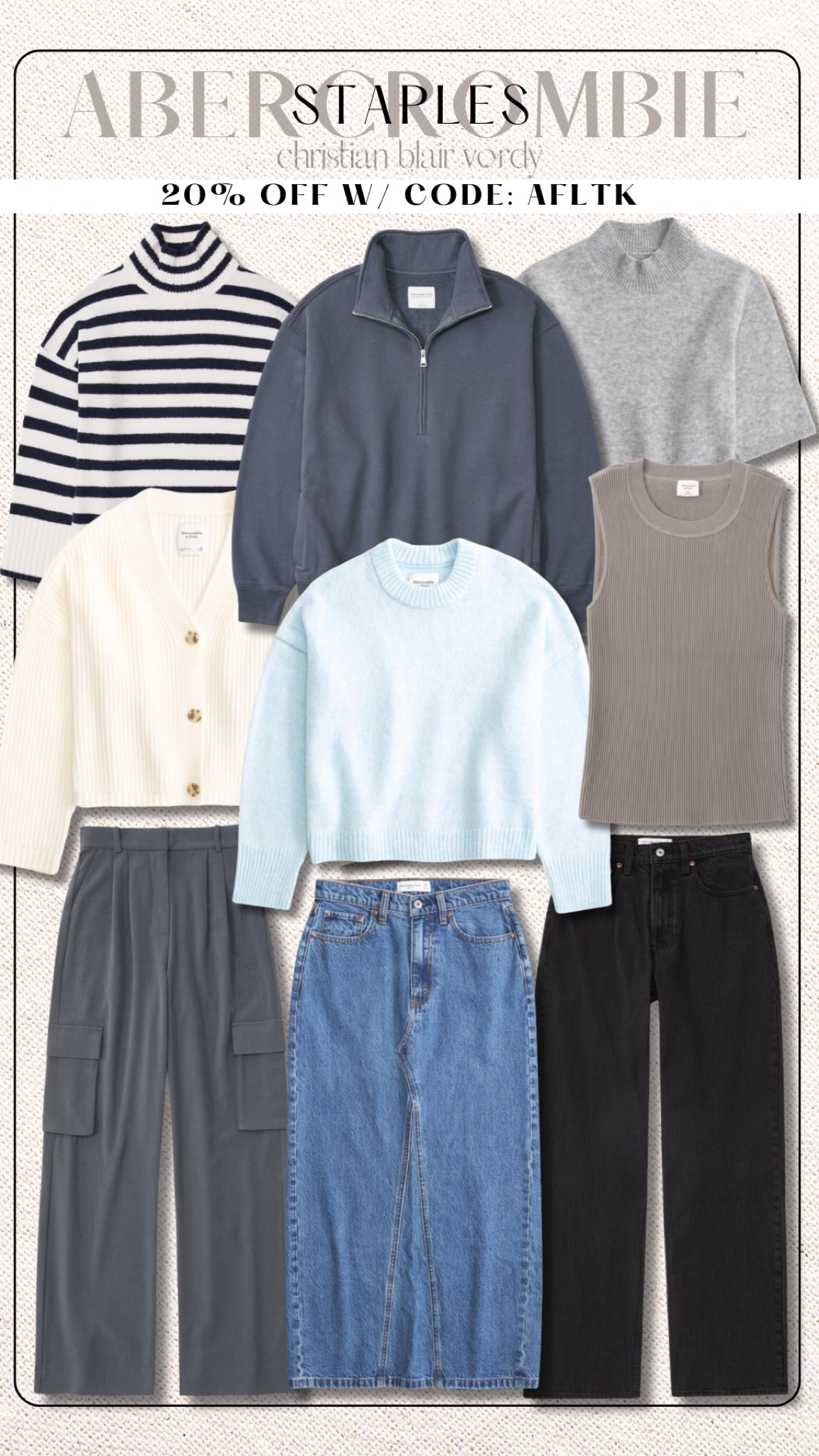 Abercrombie, staples, sale 

#christianblairvordy 

#abercrombie #sale #staples #sweaters #denim

#LTKstyletip #LTKsalealert #LTKSale
