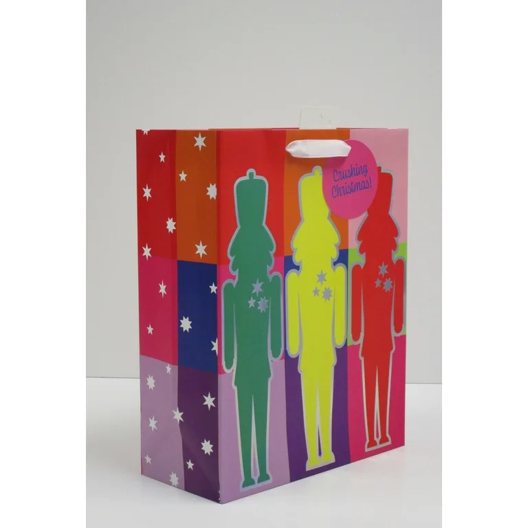 Large Multicolor Nutcracker Trio Christmas Paper Gift Bag, 12.75" x 4.5" x 12.75", by Holiday Tim... | Walmart (US)