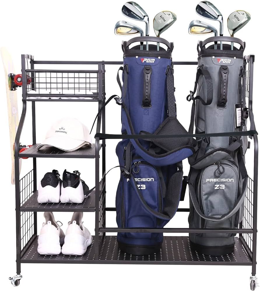 Golf Garage Organizer,Golf Bag Storage Rack for Garage,Golf Club Storage Garage Organizer with Ba... | Amazon (US)