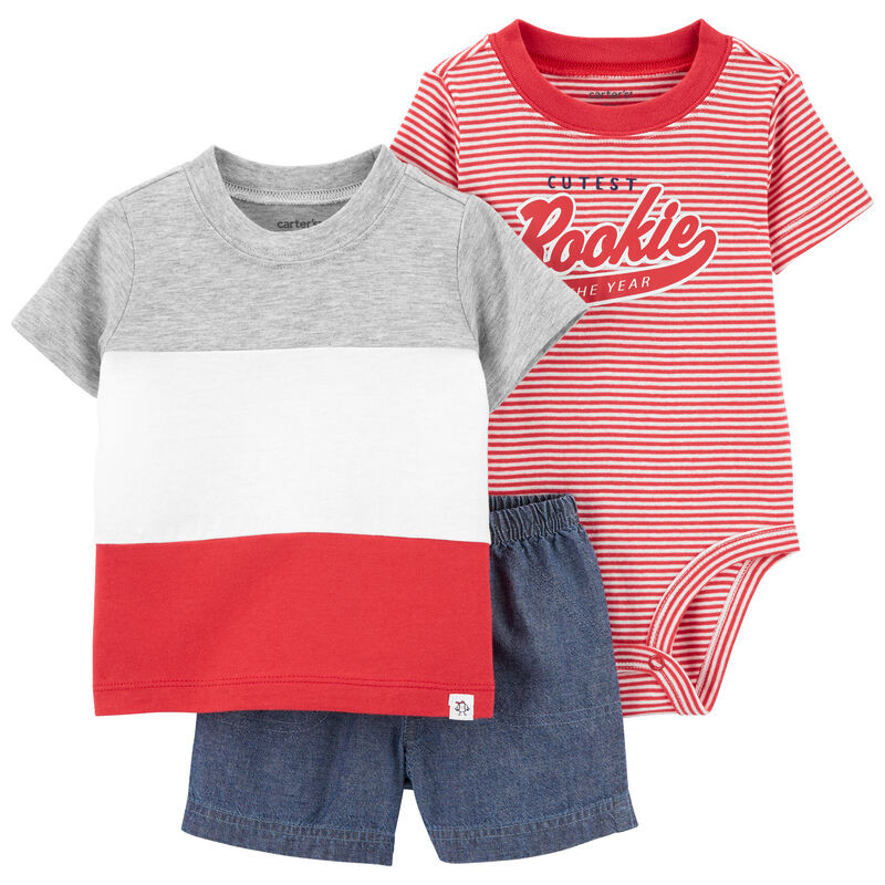 3-Piece Colorblock Little Short Set | Carter's