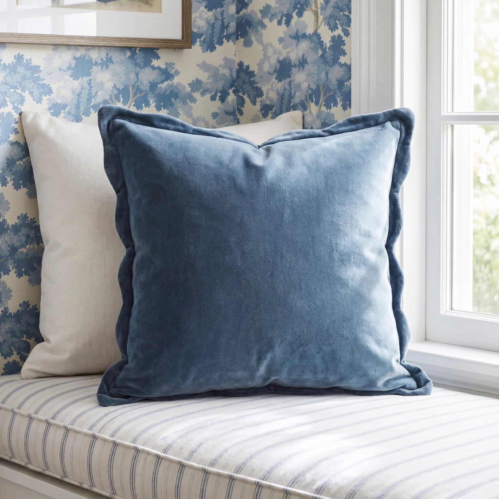 Collier Scalloped Edges Cotton Throw Pillow | Birch Lane