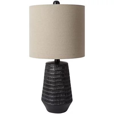 Modern Etched Table Lamp, Black, Small, Resin/Metal | Kirkland's Home | Kirklands