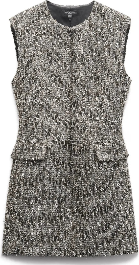 rag & bone Tina Linton Wool Blend Metallic Tweed Minidress | Nordstromrack | Nordstrom Rack