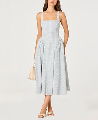 ASTR the Label Women's Vinya Square-Neck A-Line Midi Dress - Macy's | Macy's