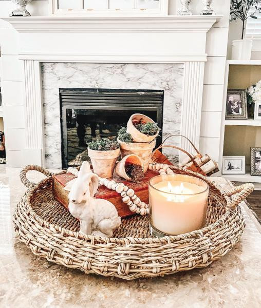 Large Round Manmade Outdoor Wicker Tray - Threshold™ designed with Studio McGee | Target