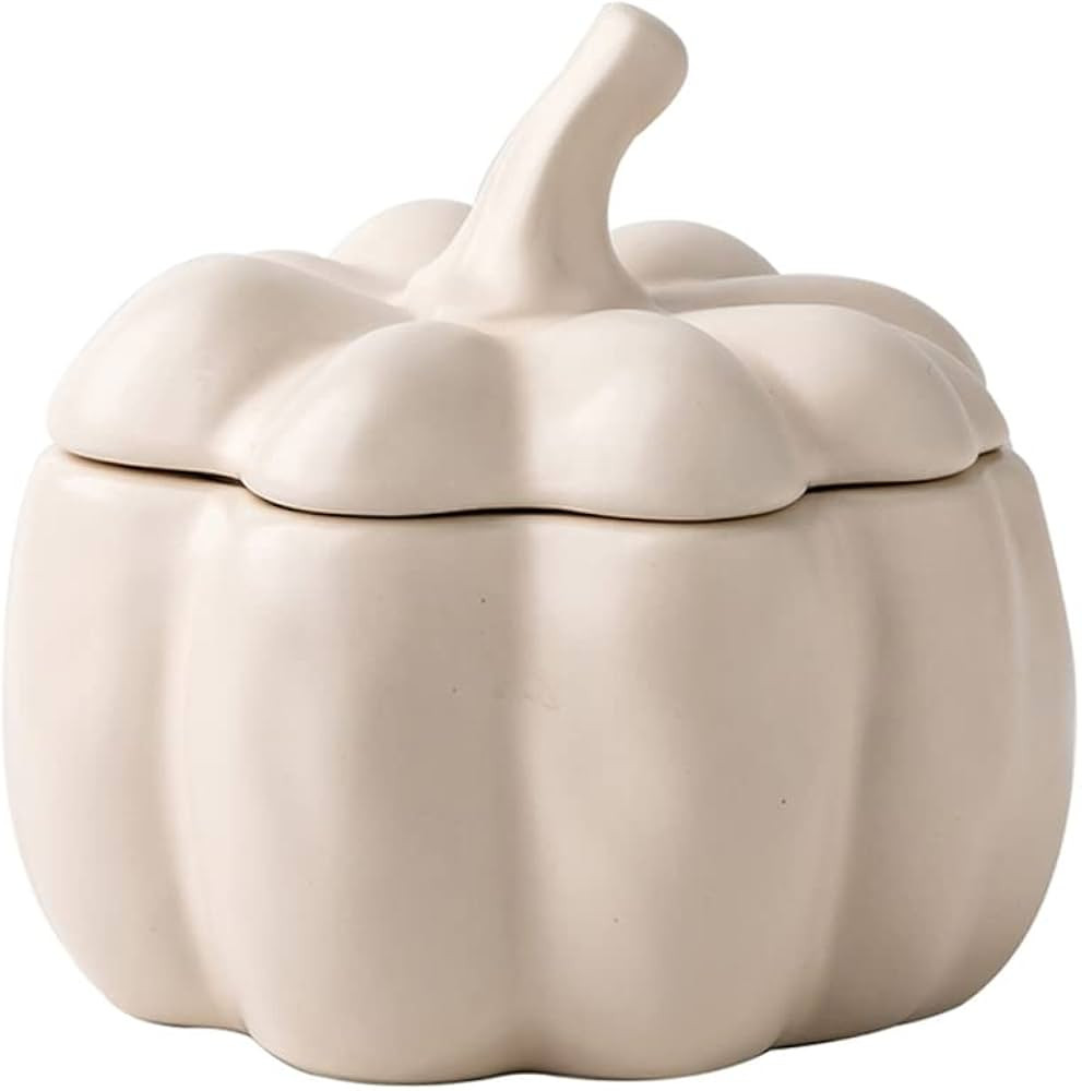 123Arts Ceramic Sugar Bowl Pumpkin Shaped Candy Jar Storage Tea Jar with Lid | Amazon (US)