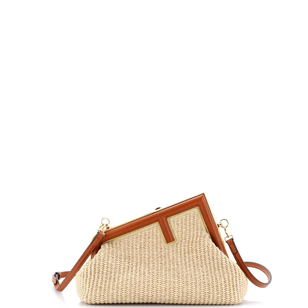 Fendi First Bag Raffia Small Brown 4070623 | Rebag