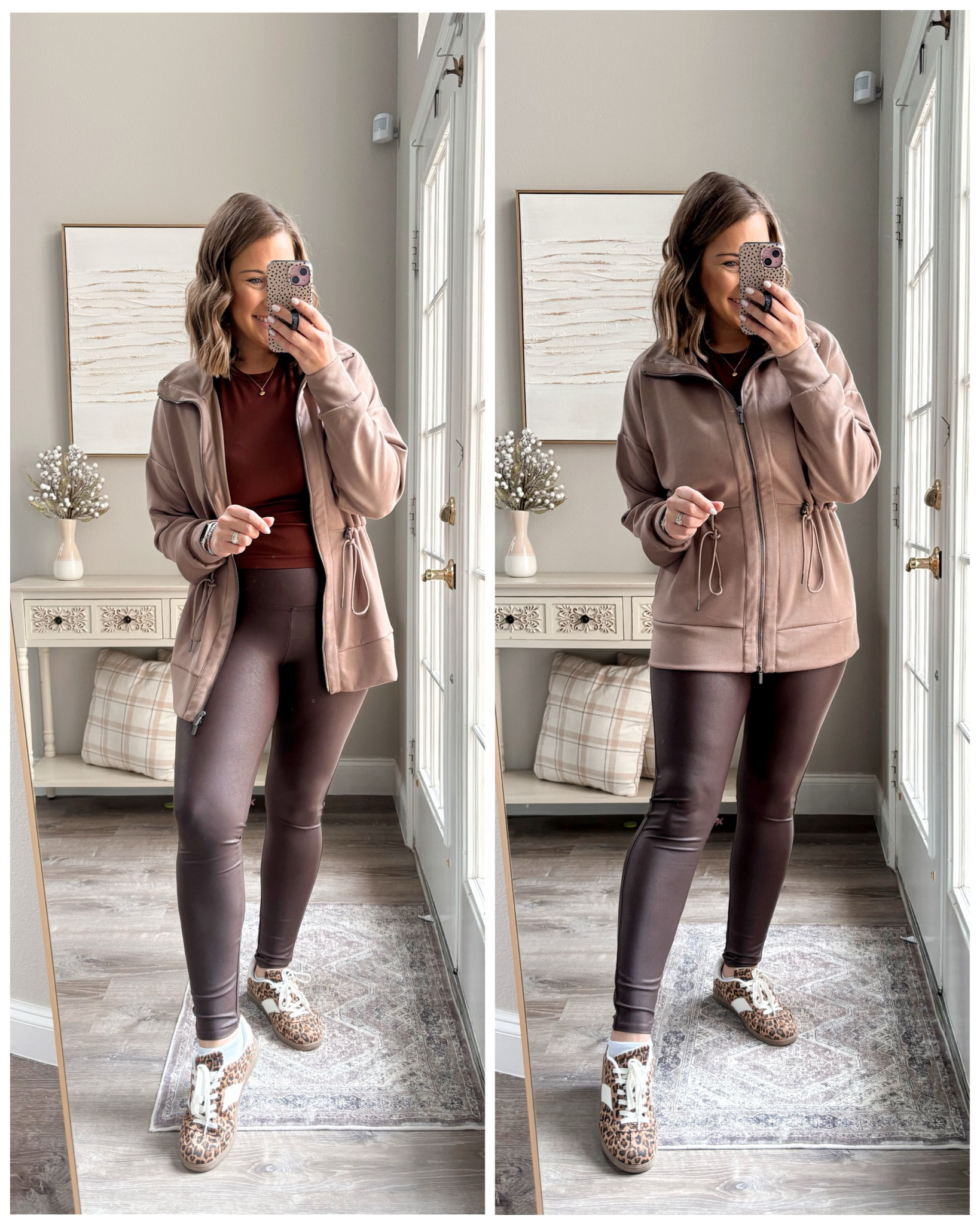 Scuba knit zipper jacket-so good! Love this material 🤎🫶🏻

Medium in everything 

#LTKMidsize #LTKStyleTip #LTKFindsUnder50