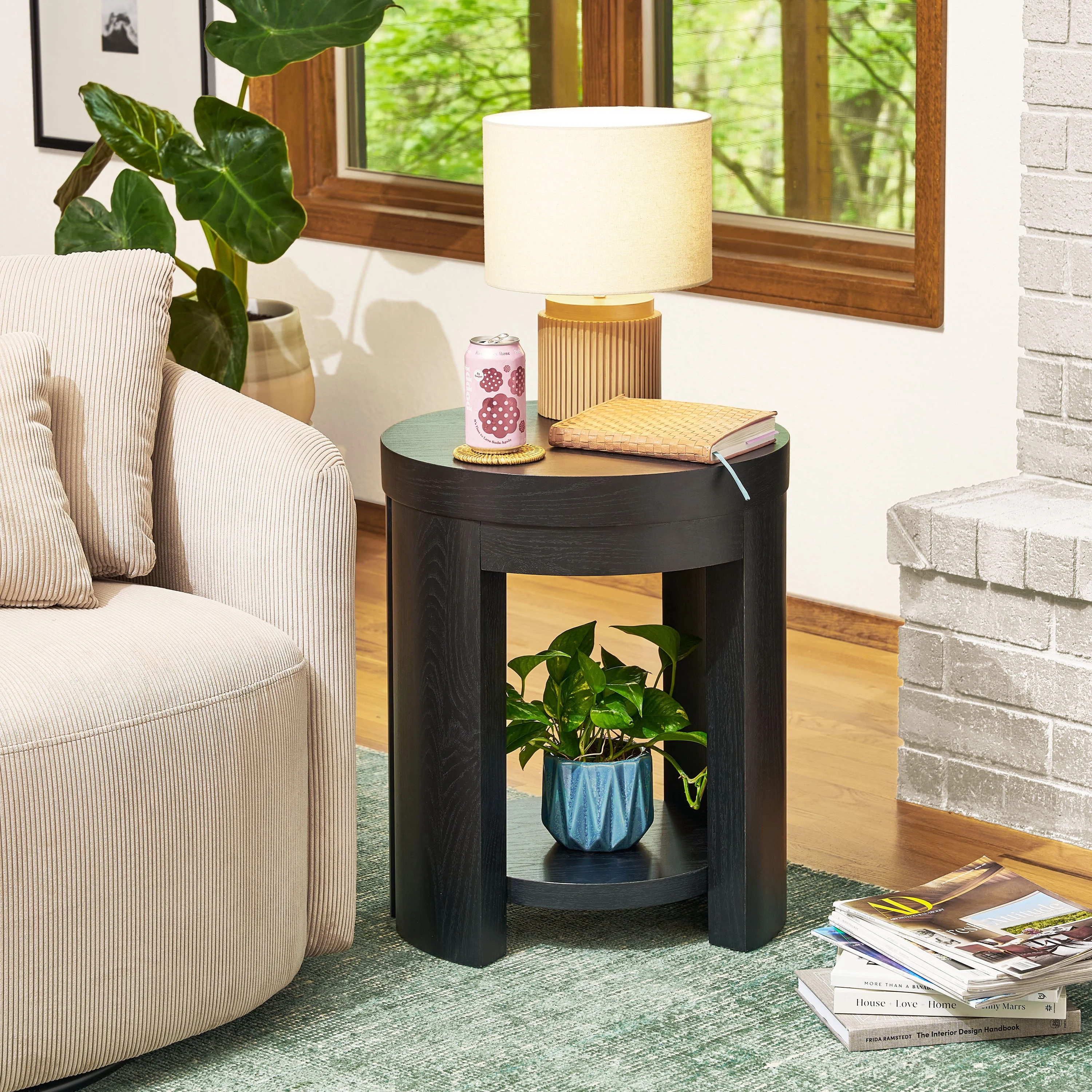 Beautiful Drew Side Table, Rich Black Finish | Walmart (US)