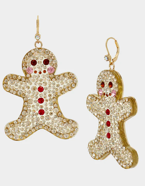 BETSEYS HOLIDAY GINGERBREAD DROP EARRINGS BROWN | Betsey Johnson