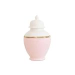 Cherry Blossom Pink Color Block Ginger Jar with Gold Accent | Lo Home by Lauren Haskell Designs