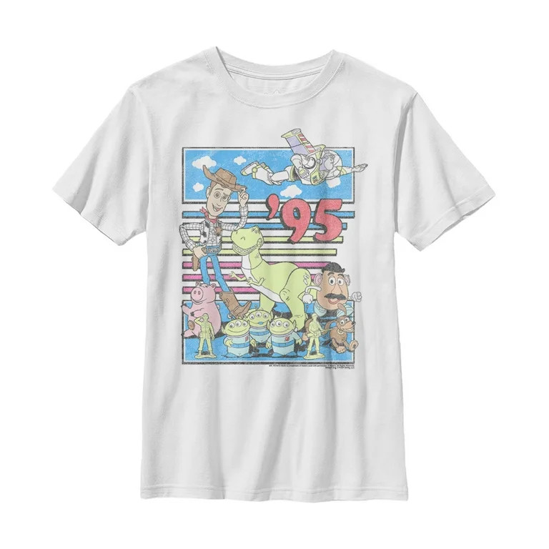 Boy's Toy Story Retro Best Friend Toys  Graphic Tee White Medium | Walmart (US)