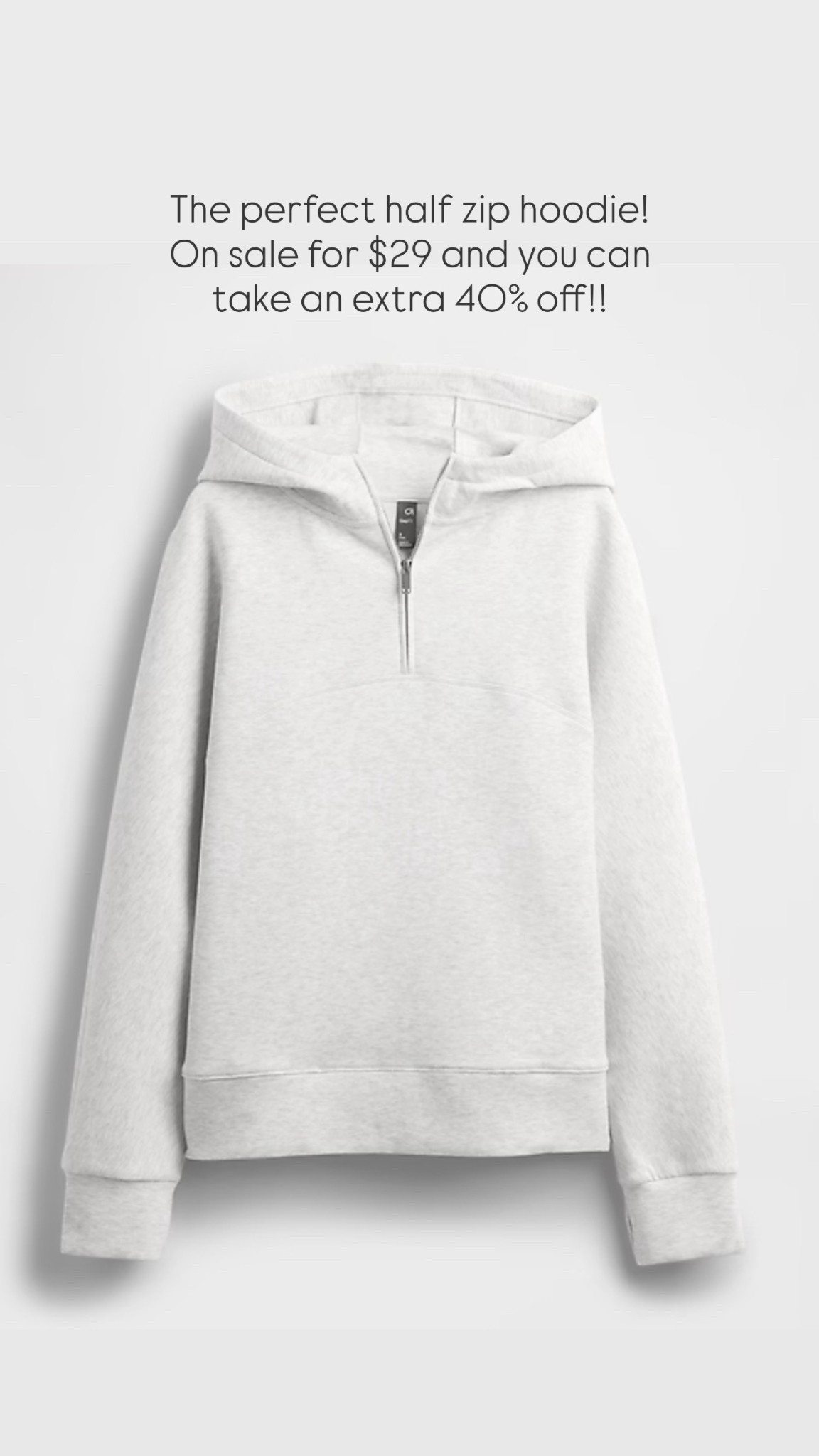 The perfect half zip hoodie! On sale for $29 and you can take an extra 40% off!! 

#LTKSaleAlert #LTKootd #LTKdayinmylife