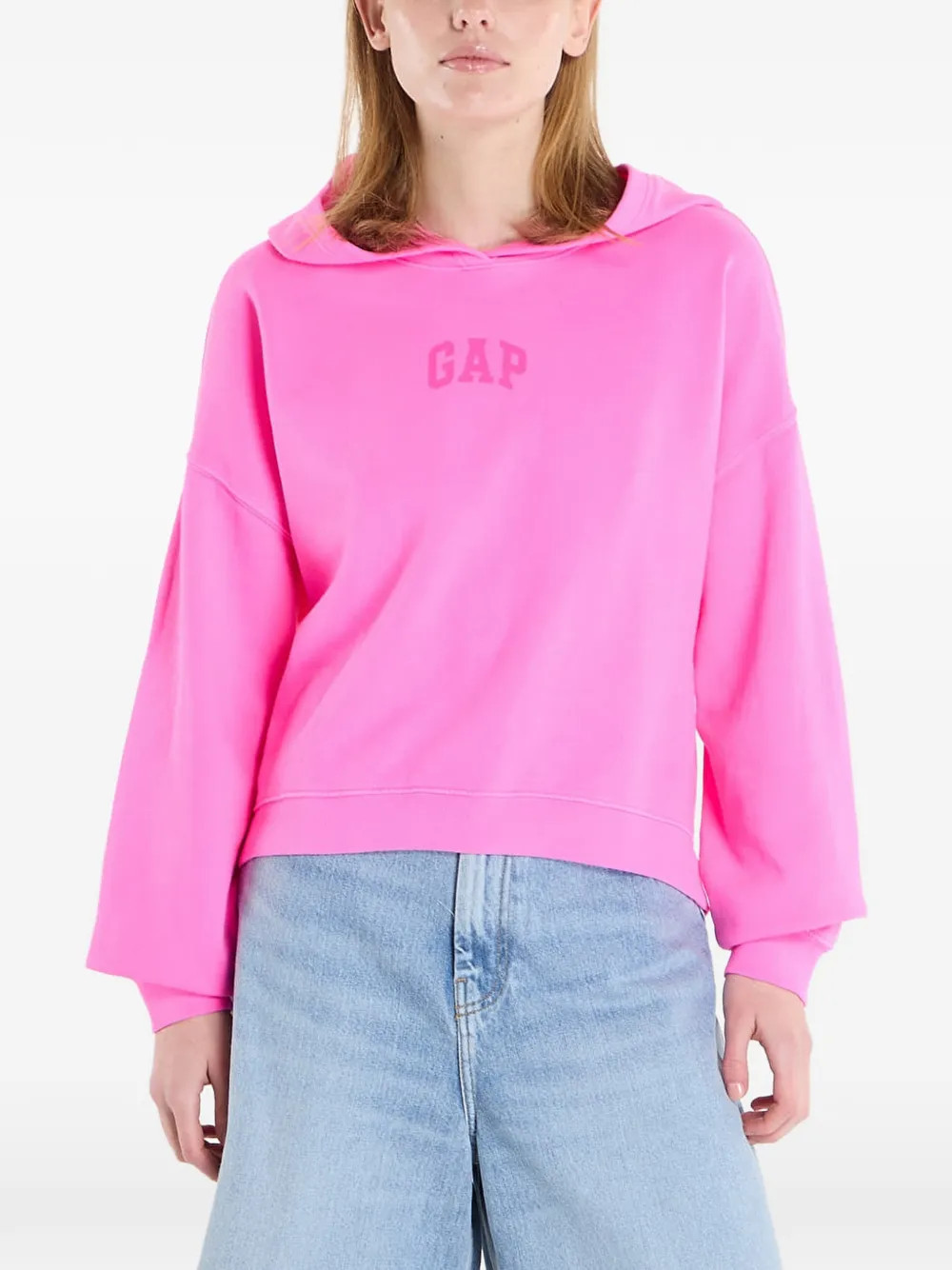 GAP logo-print hoodie - Pink | Farfetch Global