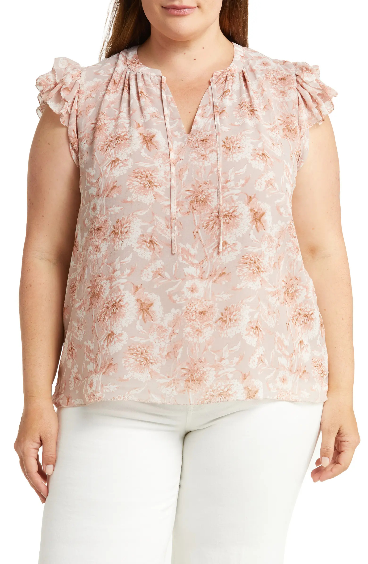 Double Layer Flutter Sleeve Blouse | Nordstrom Rack