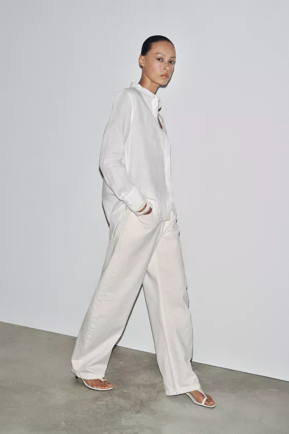 100% LINEN SHIRT ZW COLLECTION | Zara US