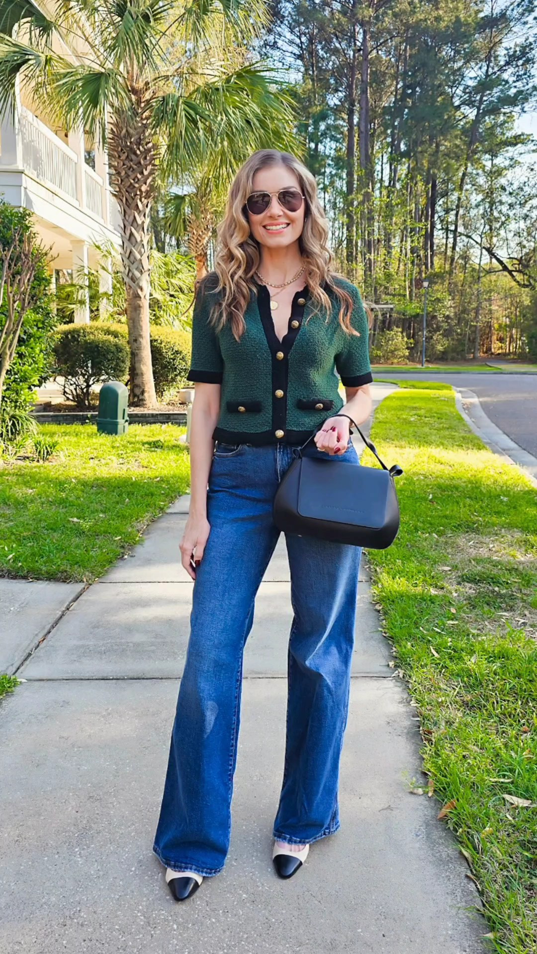 Spring date night, but make it effortlessly chic 💚✨Obsessed with this @renttherunway look — the cutest elevated knit paired with wide leg denim is giving casual, polished, and perfect for a spring night out. If you’ve been wanting to try @renttherunway, now is the time!! 🙌Get 60% off your first month through March 31st with code RTRXRSZMIDT50 💚Who else loves a good spring date night look? 🫶#renttherunway #rtrpartner 

#LTKSaleAlert #LTKOver40 #LTKootd
