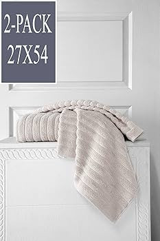 Classic Turkish Towels Premium Cotton Ribbed Bath Towel Set - Thick and Absorbent 2-Piece Luxury ... | Amazon (US)