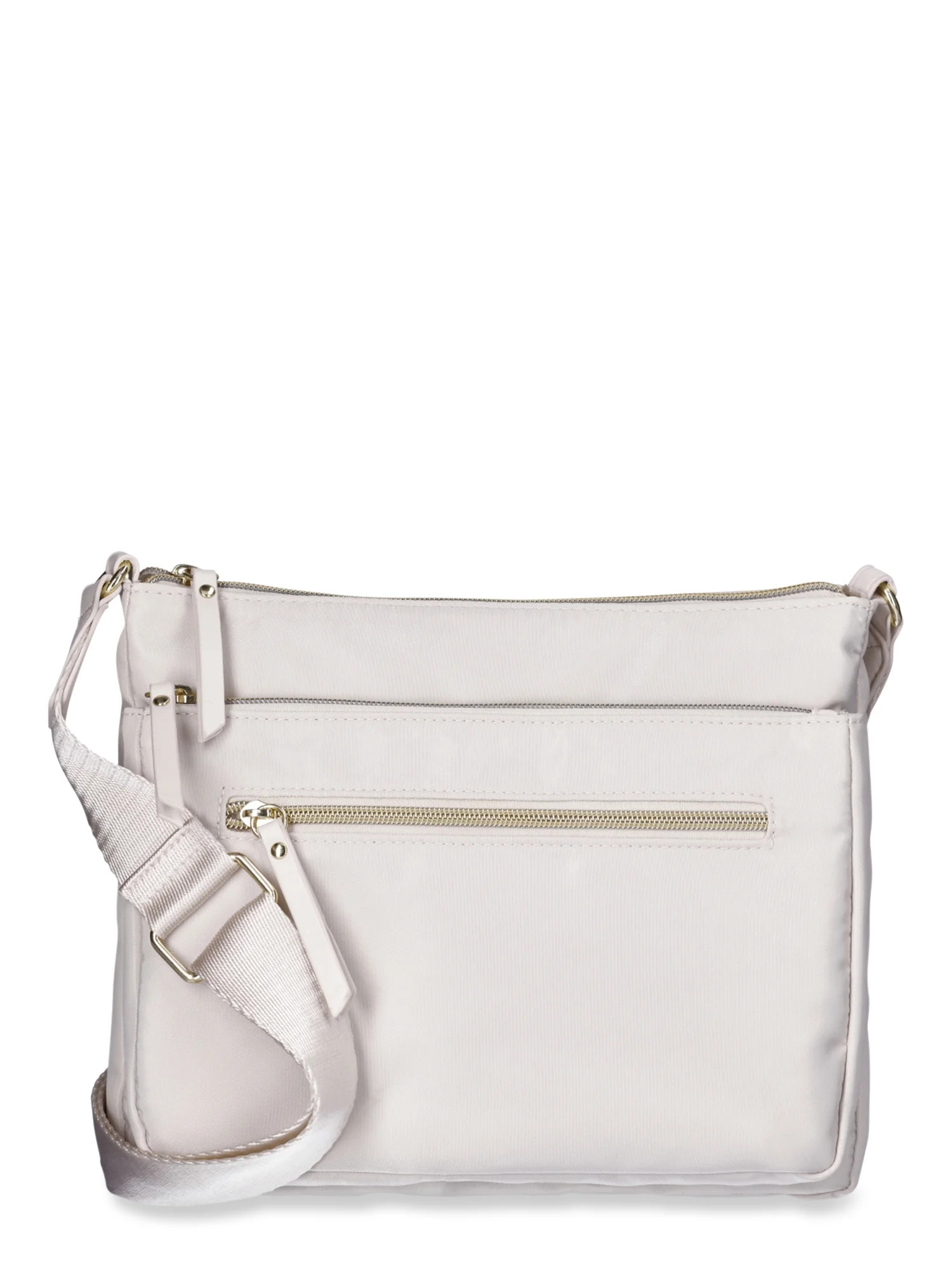 Time and Tru Women's Nylon Pine Crossbody, Pearly White | Walmart (US)