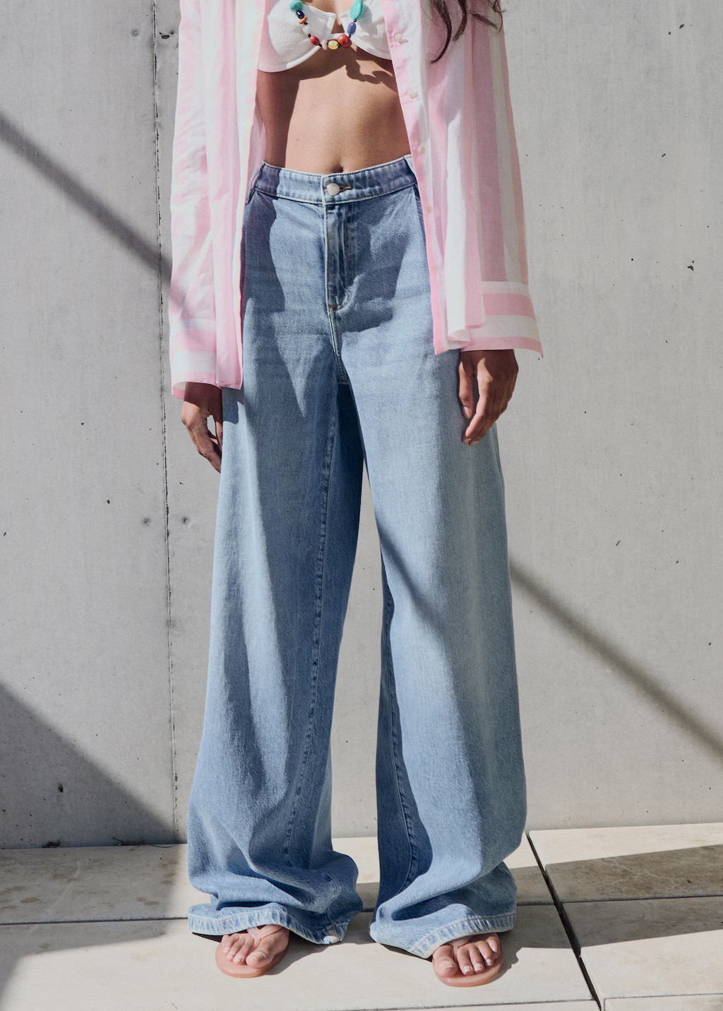 Wide-leg pleated jeans - Women | MANGO USA | Mango (US/MX/AU)