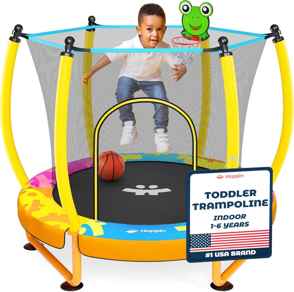 Happin® 55” Toddler Trampoline Indoor & Outdoor Playset, 5FT Kids Trampoline, Ultra Safe Mini ... | Amazon (US)