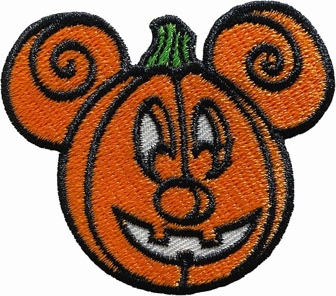 Halloween Mickey Pumpkin Embroidered Patch Iron on/Sew on Clothes T-Shirt Jean Hat Cap Bag | Amazon (US)